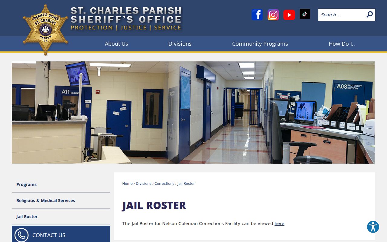 St. Charles Parish arrest and jail roster gateway