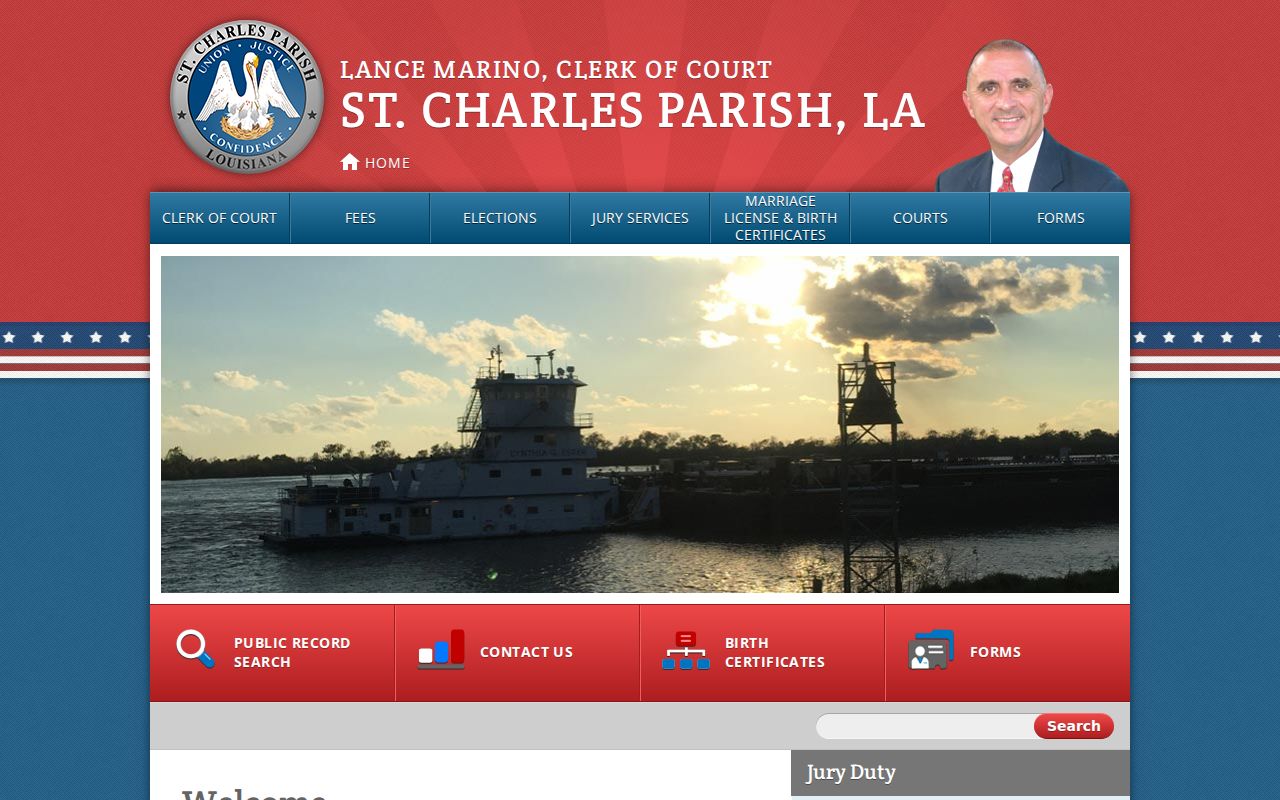 St. Charles Parish Clerk criminal court case records entry point