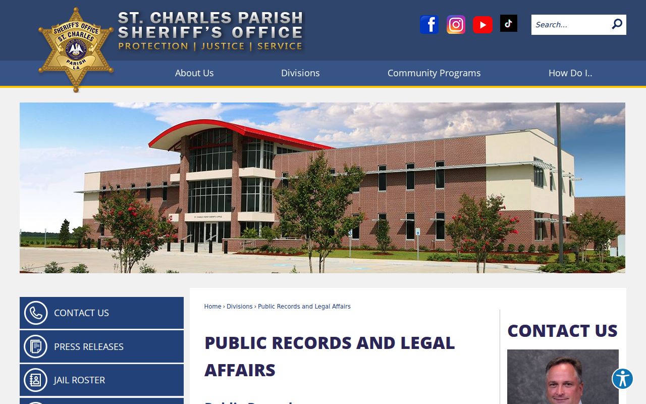 St. Charles Parish criminal records mail and in-person request rules