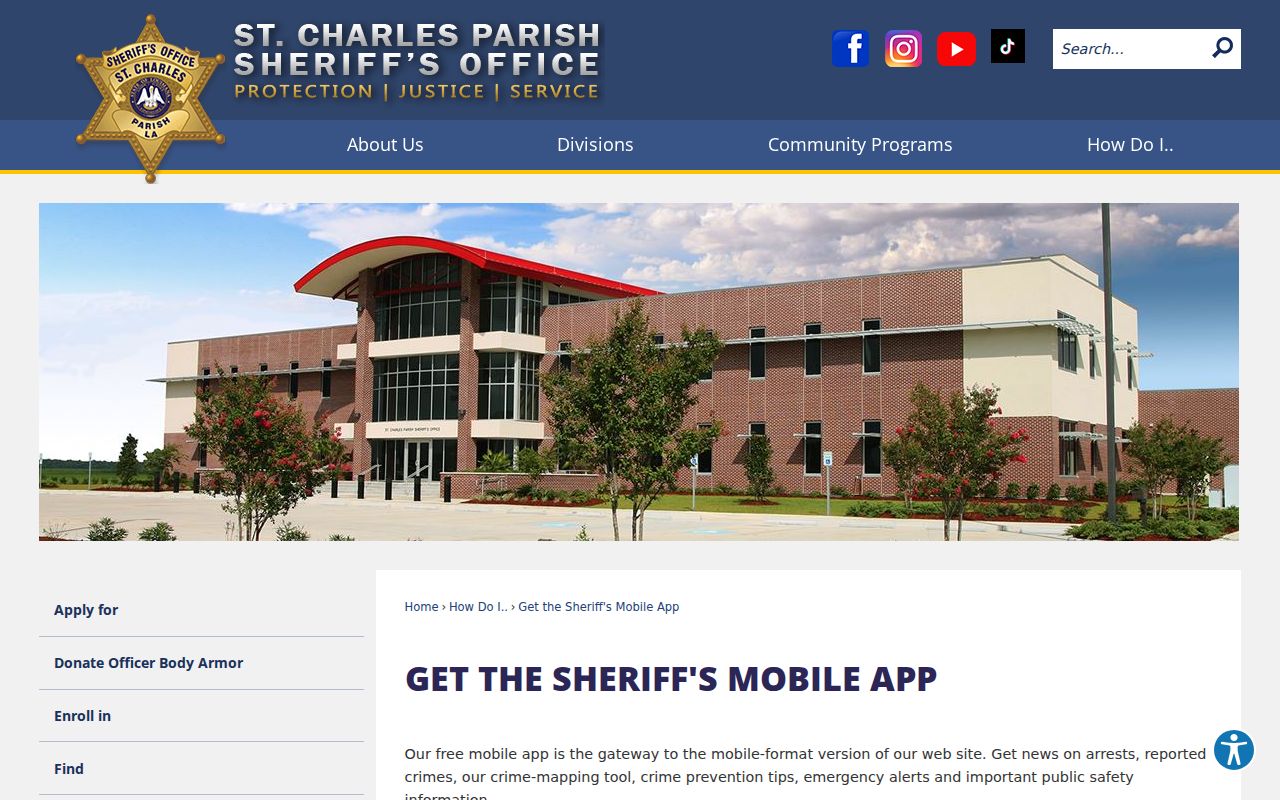 St. Charles Parish criminal records Sheriff mobile app features